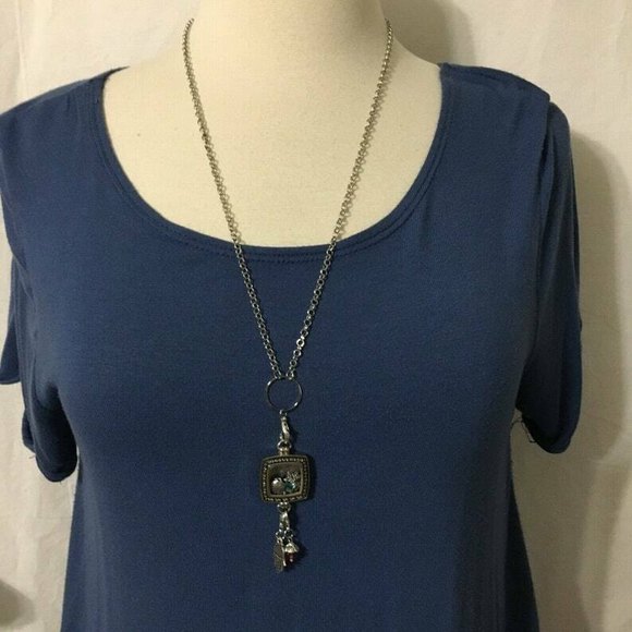 Upcycled Watch Case Pendant Necklace Floating Locket Charms Tropical Mystical - Picture 4 of 5